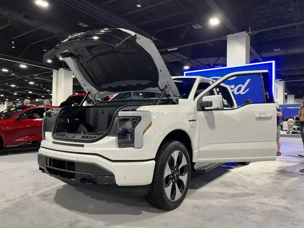 Ford F-150 Lightning electric pickup truck, the model recalled over fuel-tank fire risk affecting over 223,000 vehicles.