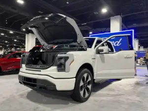Ford F-150 Lightning electric pickup truck, the model recalled over fuel-tank fire risk affecting over 223,000 vehicles.