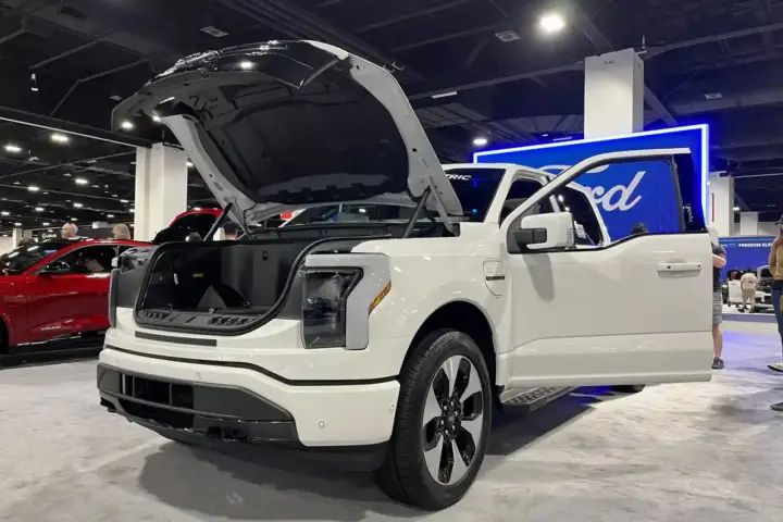 Ford F-150 Lightning electric pickup truck, the model recalled over fuel-tank fire risk affecting over 223,000 vehicles.