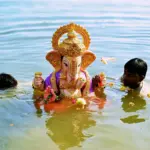 Clay Ganesh idol prepared for Visarjan in India