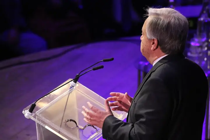 António Guterres speaking at a public event