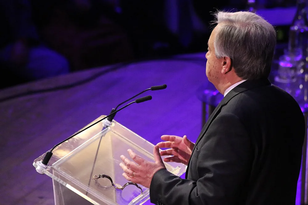 António Guterres speaking at a public event