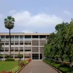 Front exterior of the Main Administrative Building on the IIT Bombay campus in Powai, Mumbai.