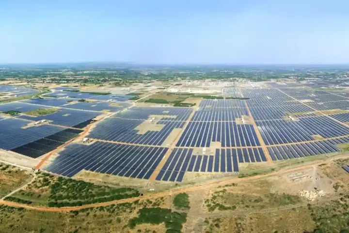 Kamuthi Solar Power Project in Tamil Nadu, one of India's largest operational solar installations.