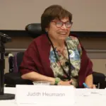 Portrait photograph of Judith Heumann, the disability rights activist whose life story inspired the Being Heumann biopic.