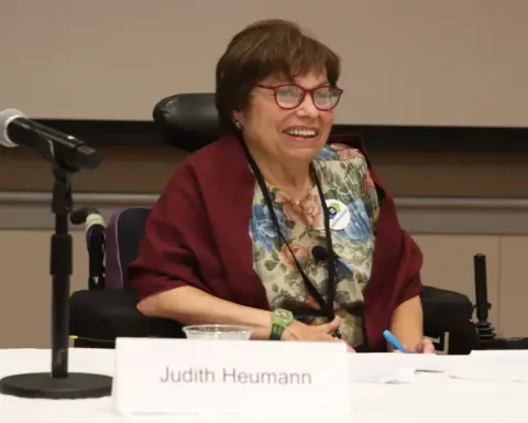Portrait photograph of Judith Heumann, the disability rights activist whose life story inspired the Being Heumann biopic.
