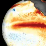Satellite-derived view of Pacific Ocean warming associated with an El Niño pattern