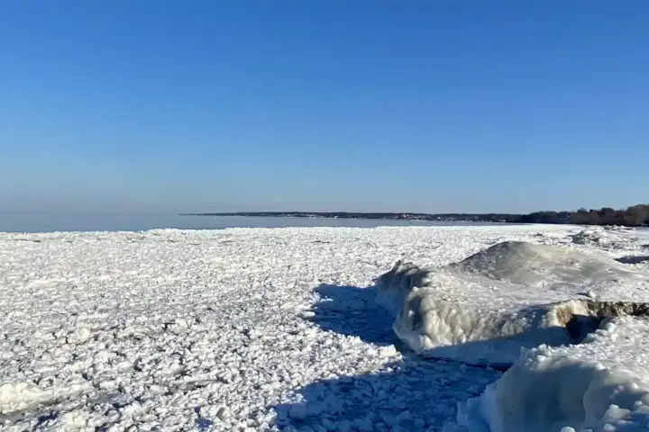 Lake Ontario shoreline in Rochester, New York.