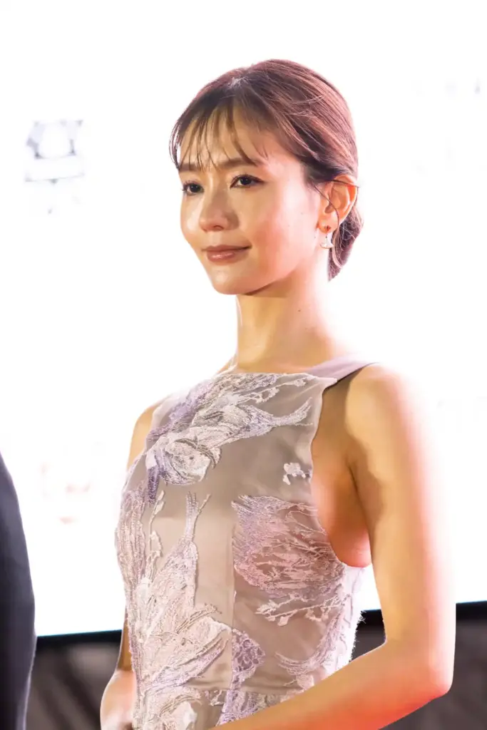 Japanese actress Yuri Nakamura on the red carpet at the 2022 Tokyo International Film Festival, the actress who died at age 44.