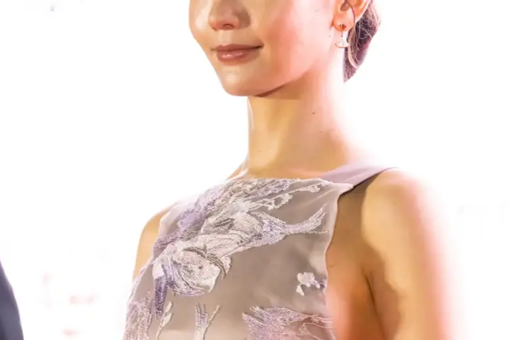 Japanese actress Yuri Nakamura on the red carpet at the 2022 Tokyo International Film Festival, the actress who died at age 44.