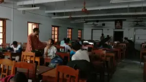 Medical candidates taking part in a NEET-PG examination