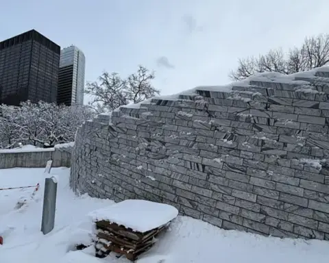 Flood wall in New York City near Battery Place