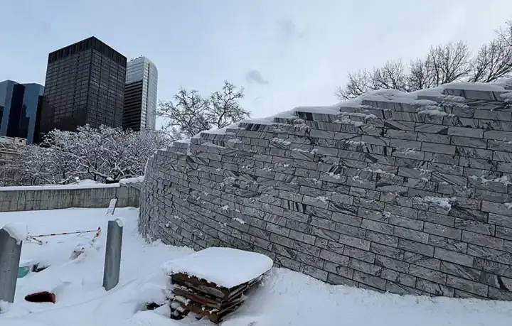 Flood wall in New York City near Battery Place