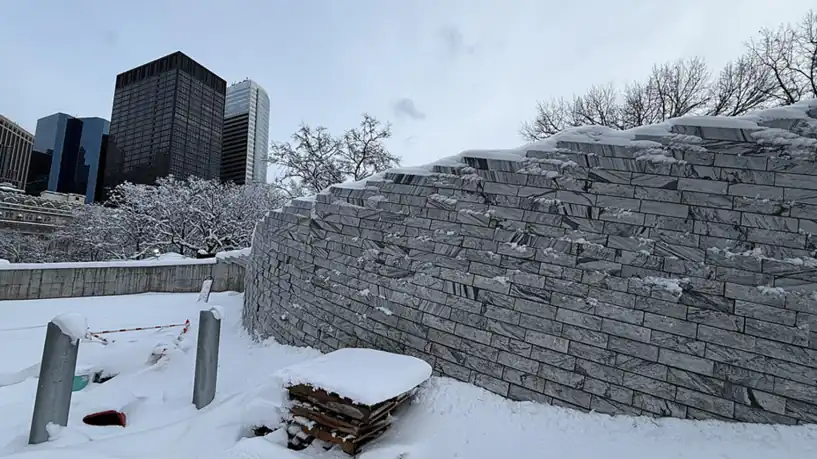 Flood wall in New York City near Battery Place