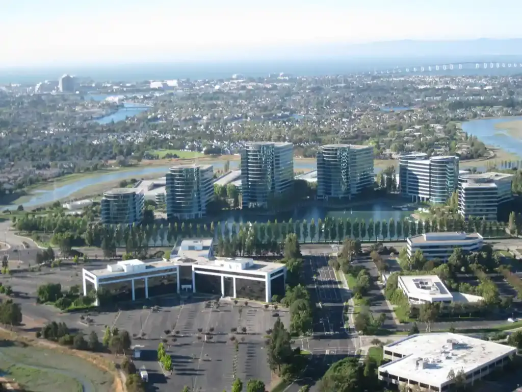 Oracle Corporation headquarters campus in Redwood City, California, the company at the centre of layoffs and AI spending shifts.