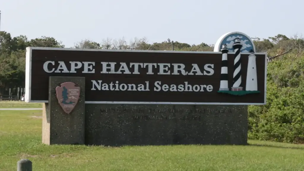 Atlantic ocean waves breaking along the shoreline sandbars at Cape Hatteras National Seashore on the Outer Banks.