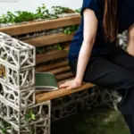 PhytoSymbiosis Seat bench design with concrete and wood