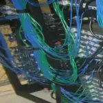 Network cabling and server equipment inside a computing facility