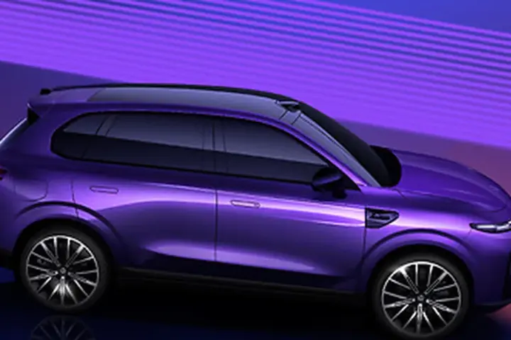 Clean studio photograph of the Leapmotor B10 electric crossover SUV presented by Stellantis for European production.