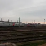 Locomotives at Belfort railway station near Alstom's plant