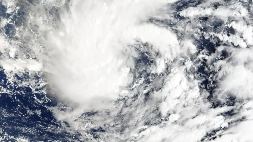 Satellite view of Hurricane Nolo south of Hawaii over the Pacific Ocean