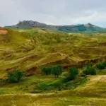 Landscape view of the Durupinar formation area in eastern Turkey with rugged terrain visible.
