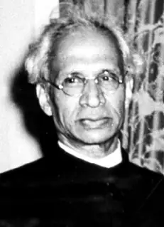Black-and-white historical photograph of Sarvepalli Radhakrishnan wearing glasses at a 1949 reception