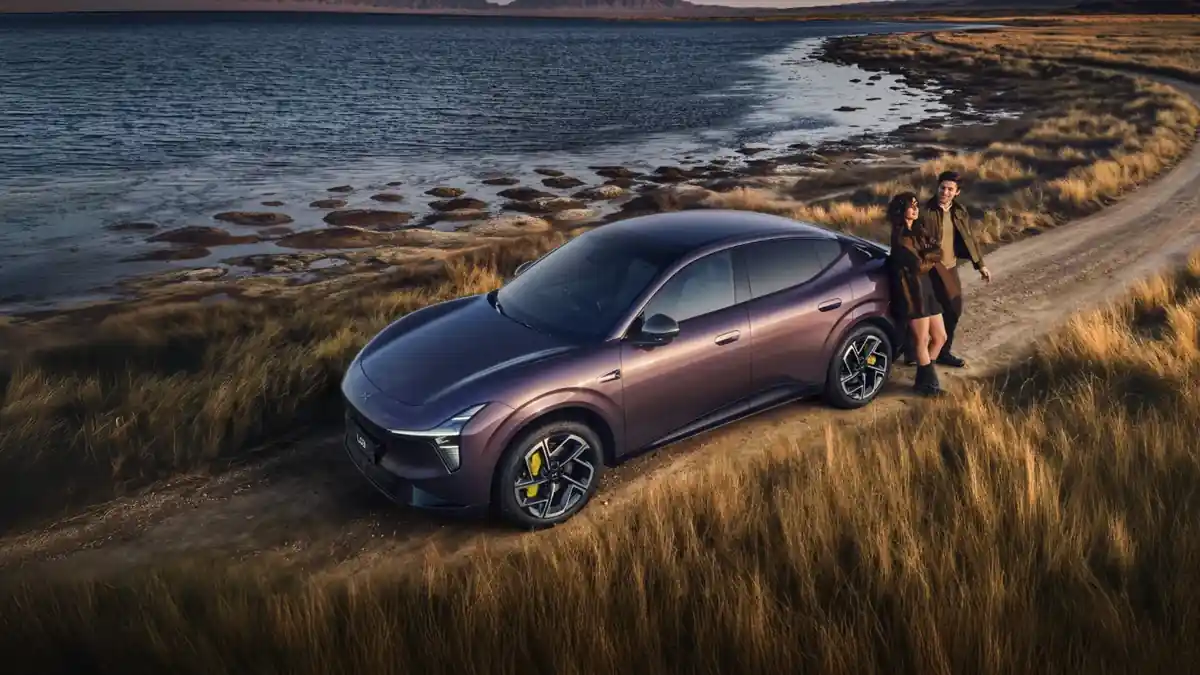 XPENG L03 electric SUV coupe photographed on a coastal road for the Australian launch