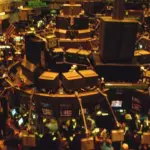 Historical New York financial district photograph representing United States stock markets