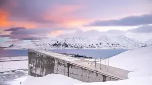 Exterior of the Svalbard Global Seed Vault in Norway