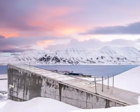 Exterior of the Svalbard Global Seed Vault in Norway