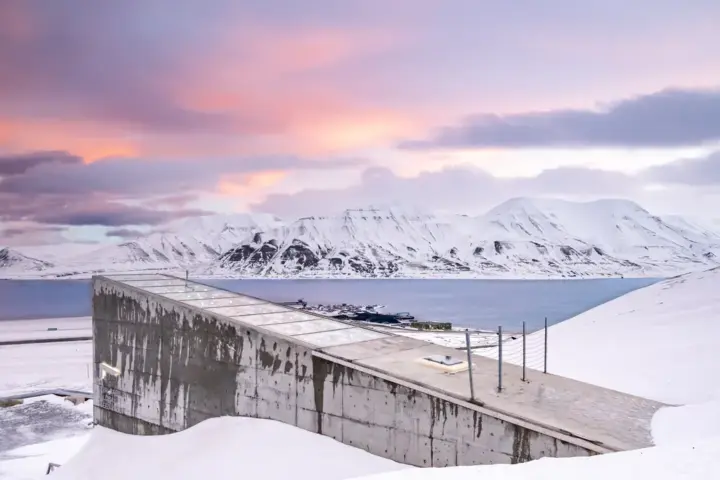Exterior of the Svalbard Global Seed Vault in Norway