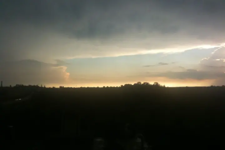 Dark storm clouds over Toronto following a severe thunderstorm.