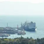 Large oil and gas tanker underway on open water