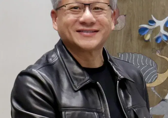 Nvidia CEO Jensen Huang at technology conference discussing AI and computing