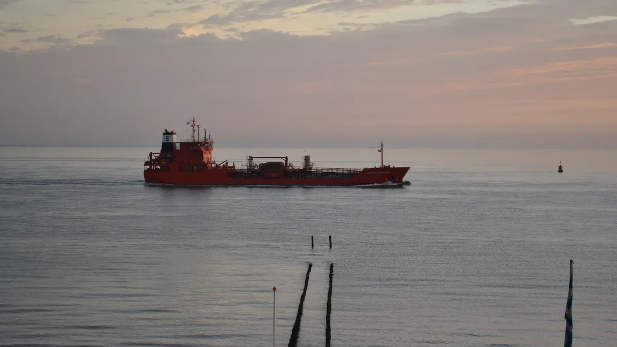Oil tanker at sea used to illustrate global oil markets