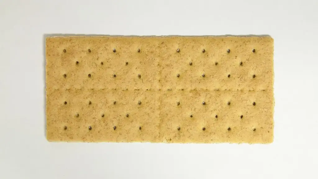 Stack of plain rectangular graham crackers on a white background.