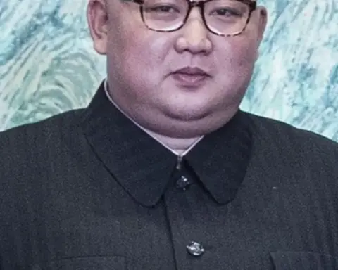 Kim Jong Un in a dark suit during the 2018 inter-Korean summit.