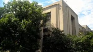Exterior view of the federal headquarters building housing the Social Security Administration in Washington, D.C.