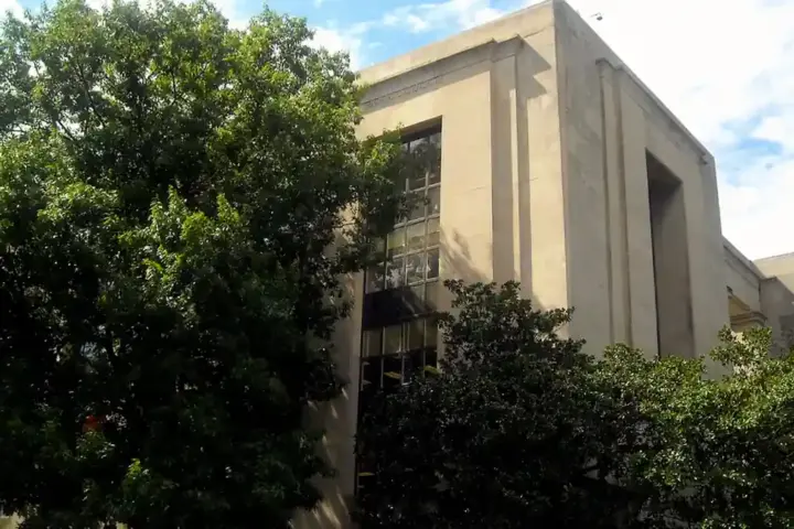 Exterior view of the federal headquarters building housing the Social Security Administration in Washington, D.C.