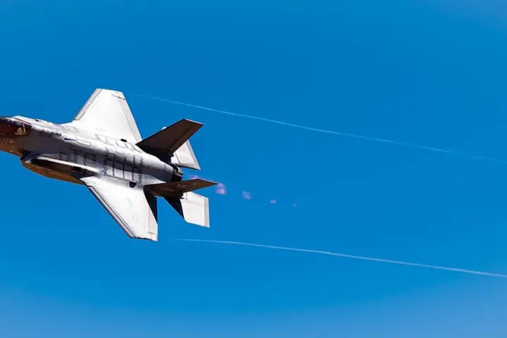 F-35 fighter aircraft in flight