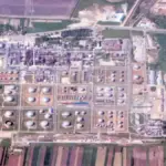 Oil refinery processing units and storage tanks
