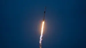 Falcon 9 rocket launch for satellite deployment