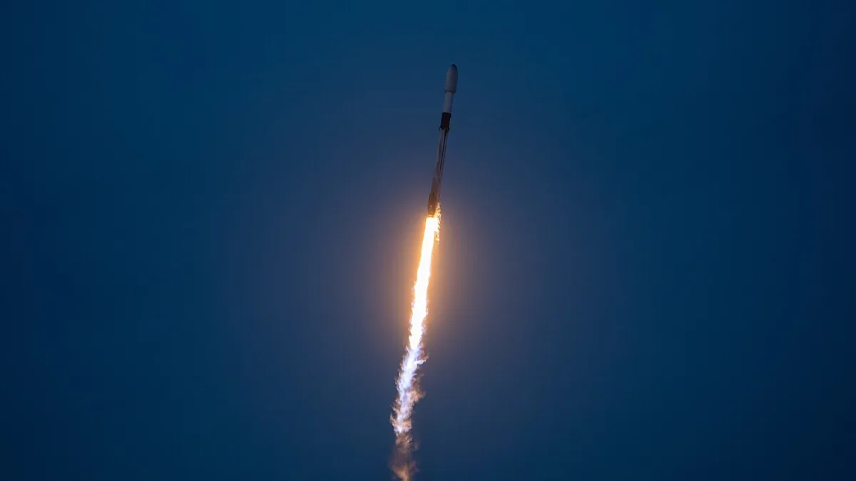 Falcon 9 rocket launch for satellite deployment