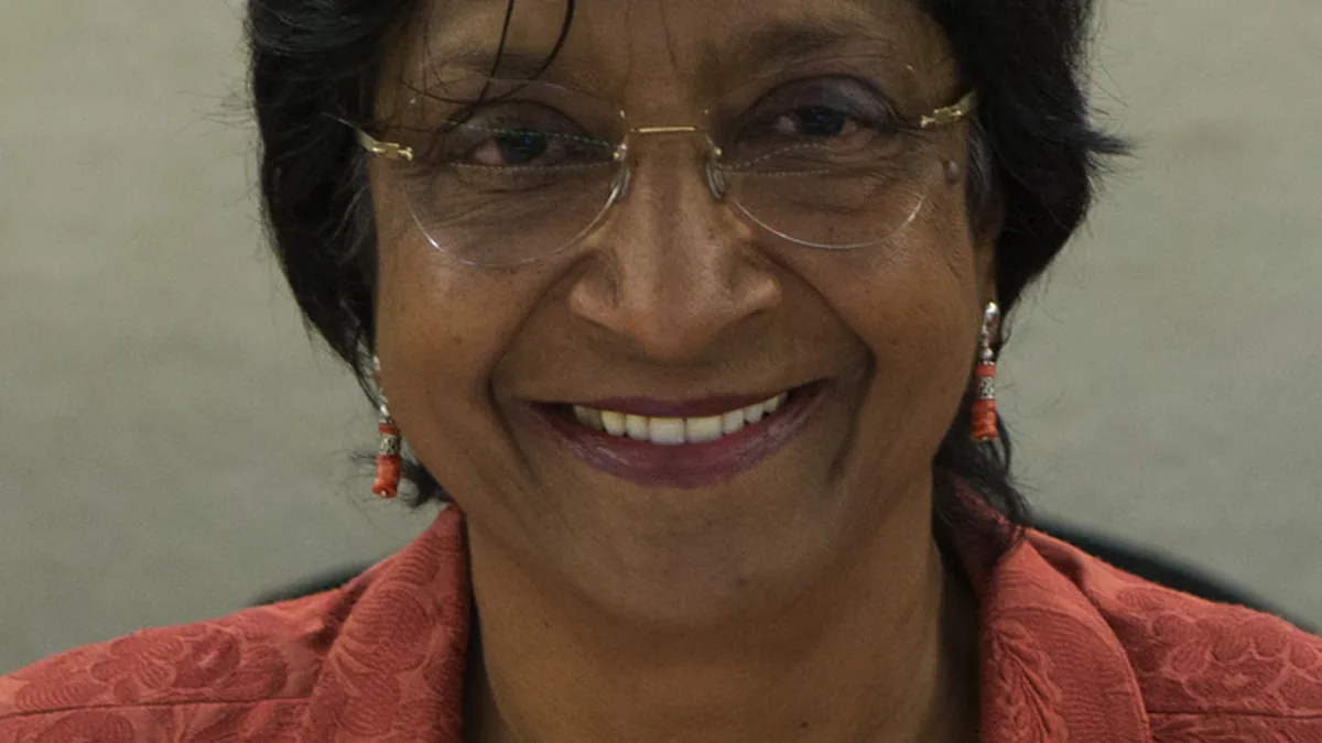 Navi Pillay speaking at a United Nations event in June 2014.