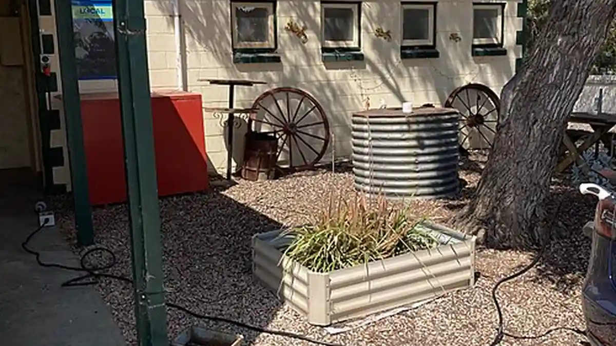 An electric vehicle charging point in Poochera, South Australia.