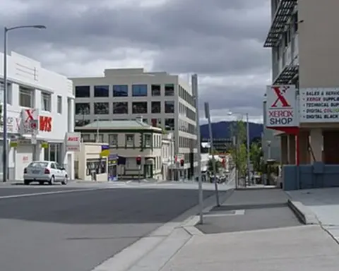 Bathurst Street in Hobart, Tasmania.