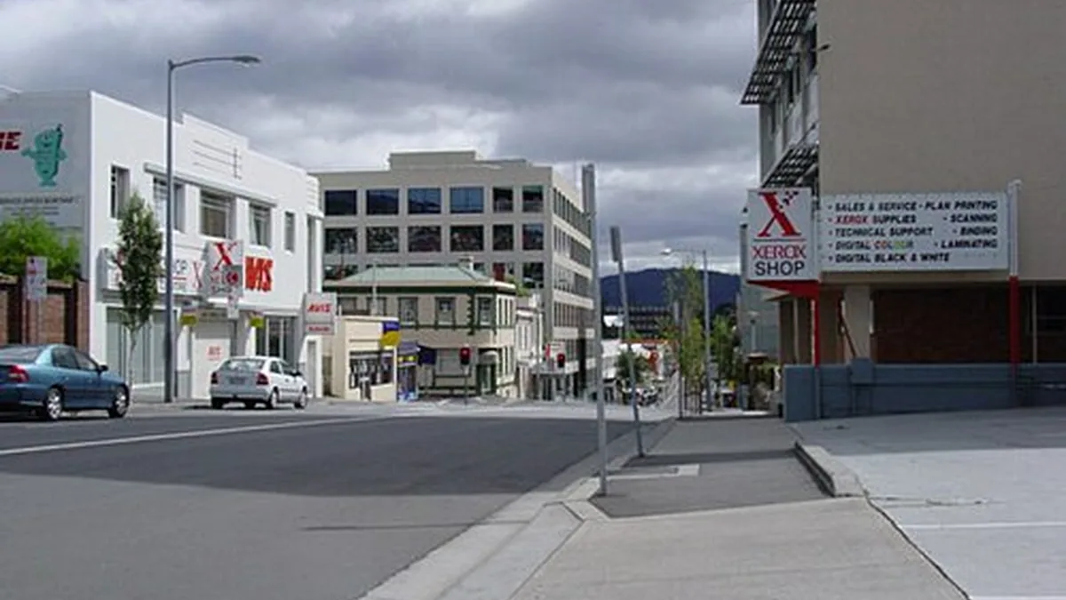 Bathurst Street in Hobart, Tasmania.