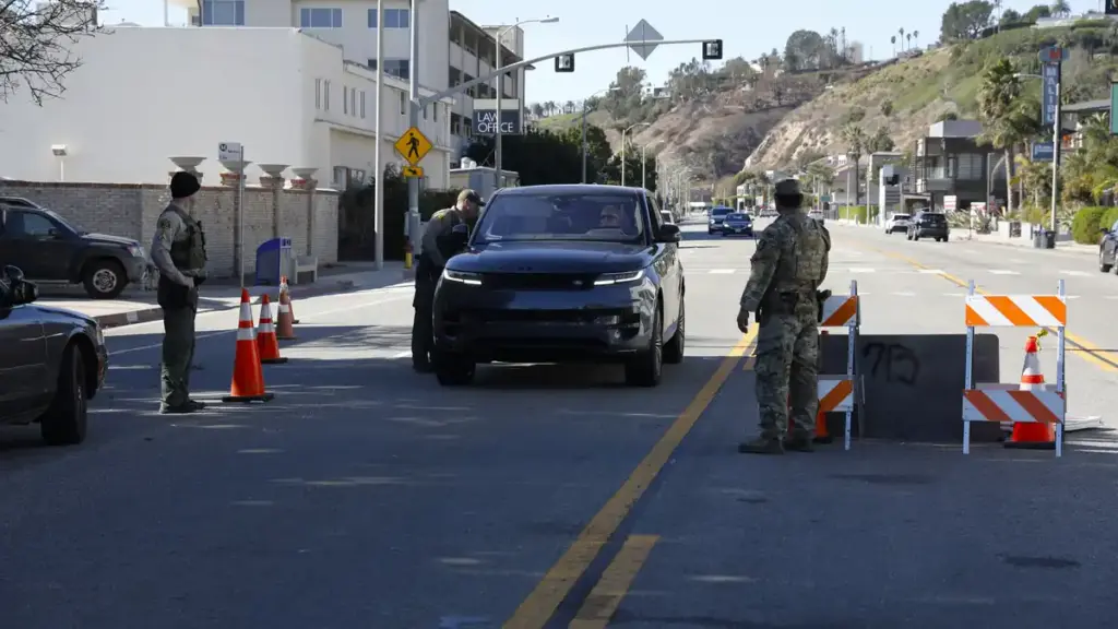 California National Guard personnel supporting a Southern California wildfire response.