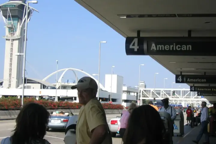 Los Angeles International Airport terminal and control tower.